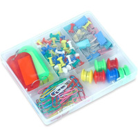 Eduway Multipurpose Smart Desk Buddy Box | Include Push Pin, Paper Pin, Binder Clip, Magnet Button, Key Ring | Ideal For Notice Board, Paper, School, Office, Home, Desk Organizer, Art & Craft
