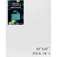 Eduway Canvas Board For Painting- 10X10 Pof 1 | Premium Quality 7Oz Pre-Primed Cotton Canvas Board For Artists & Beginners | Ideal For Acrylic, Oil, Gouache, Pastels Colors (Pack Of (25X25 Cms)./
