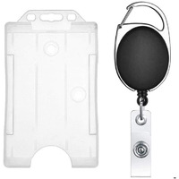 Fedus Oval Badge Yoyo Clip With Id Card Retractable Holder (Black) Pack Of 1