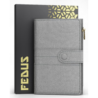 Fedus Premium Passport Holder For Men, Passport Holder For Women Passport Cover Case Wallet With Card Holder, Id Card, Ticket,Boarding Pass Slots Rfid Protected Travel Accessories Organiser Grey