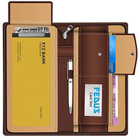Fedus Pu Leather Expanding And Multiple Cheque Book Holder For Cards, Cheque Book, Traveling Wallets, Checkbook Holder, Documents Holder For Office & Home Use,Brown Pack Of 1