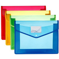 Fedus Document Holder Envelope Folder,File Storage Bag Withsnap Button Transparent Plastic File For Document File Holder/Document Folder For Certificate Legal Document Organizerpack 4 Multicolor