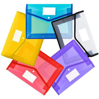 Fedus Document Holder Envelope Folder,File Storage Bag Withsnap Button Transparent Plastic File For Document File Holder/Document Folder For Certificate Legal Document Organizer Pack 10 Multicolor