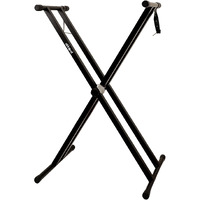 Akkord Double X Adjustable Keyboard Stand For 61-Keys Keyboard  Foldable, Heavy-Duty Steel Frame, Non-Slip Rubber Caps, Secure Locking Pin, Height Adjustable For Digital Piano & Midi Keyboards