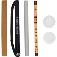 Punam Flutes G Natural Small Right Hand Bamboo Flute Bansuri Size 13 Inches