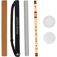 Punam Flutes F Sharp Base Right Hand Bamboo Flute/Bansuri Size 26.75 Inches