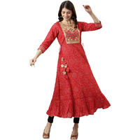 ANNI DESIGNER Women's Polycotton Kurta (Puspa_NEW01_Red_X-Large)