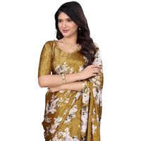 Yashika Women's Tussar Silk Printed Saree With Blouse Material |saree for Women | saree collection 2025 | New Sari | Latest Saree (AZ-YS-P3-ZEHRA MUSTARD)