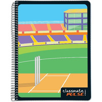 Classmate Pulse 6 Subject Spiral Notebook - Pack of 1 | Single Line | 300 Pages | 26.7cm x 20.3cm | Attractive Cover Designs (Designs might vary) | Soft Cover | Notebooks for College Students