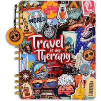 DOODLE Hard Bound Spiral Notebook Diary with Bookmark Dangler and Sticker Pages I B5 I Undated I 160 Ruled Pages I 80 GSM (Travel Tales)