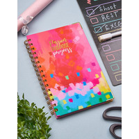 DOODLE Undated Daily Planner | A5 Hard Cover | Wiro Bound | 192 Ruled Pages | 80 GSM | Lay Flat Design | Metal Corners | Plan your day, To do List- (Path to Progress)