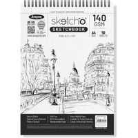 Anupam SketchO Sketch Book A4 Top Wiro Bound Drawing book Acid Free Paper 140 GSM for Artists, Professional (50 Sheets, 100 Pages)