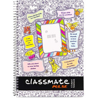 Classmate 2100135 Soft Cover 6 Subject Spiral Binding Selfie Notebook, Single Line, 300 Pages