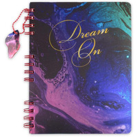 DOODLE Hard Bound Spiral Notebook Diary with Bookmark Dangler and Sticker Pages I B5 I Undated I 160 Ruled Pages I 80 GSM (Dream on)