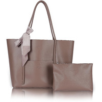 VOYAGER PARIS The Essential Office Tote bag for women | 15.6 inch laptop handbags for woman | Premium Vegan leather tote bag for Office Use, Work | ladies Bag | with small wallet clutch (Brown)