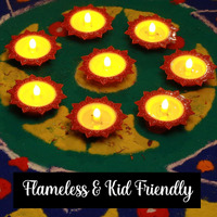 Bonzella 24 Pcs Water Sensor Diya Lights Electric Flameless & Smokeless Led Diyas Warm Ambient Tea Light Candles For Home Mandir Decoration, Diwali Deepam Festival, Christmas New Year (Pack Of 24)