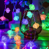 Gesto Serial String Lights - 14 Led Crystal Flower Ball, 10 Feet Multicolor Fairy Lights For Home,Mandir,Pooja Room,Deepawali & Diwali Decoration,Christmas,Festival | Indoor & Outdoor Decorative Light