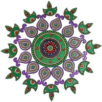 Kriwin Acrylic Rangoli (17 Inch, Purple Green)