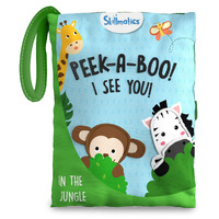Skillmatics Peek-A-Boo Jungle Book - Soft Cloth Book For Baby, Infant & Toddler Toys, Crinkle Pages For Sensory Play, Gifts For Ages 6 Months And Up, Multicolor