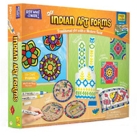 Imagimake Learn Indian Art Forms-Arts And Craft Diy Kit For Kids, Ages 8-12, 5 Indian Art Forms-Madhubani, Warli, Lippan, Mandala & Block Printing, Perfect Diy Craft Kit For Kids