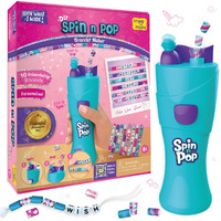 Imagimake Spin N Pop Diy Bracelet Making Kit| Patented Electric Bracelet Maker For Kids 8-12| Create 10 Unique Bracelets With Shiny Foil Beads, Alphabet Beads & Clasps|For Girls & Teens, Blue & Green