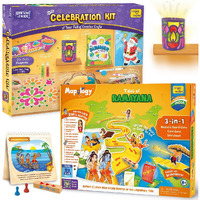 Imagimake Diwali Gift Hamper | Celebration Kit + Tales Of Ramayana Value Combo | Kids Arts And Crafts | 25+ Exciting Craft Projects For Kids | Art & Craft Diy Kit For Ages 5 To 12