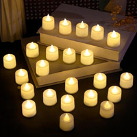 Fluzov Led Candles For Home Decoration  Plastic Battery Operated Flameless & Artificial Decorative Birthday Lights, Pooja Room Diya, Tea & Candle Light Dinner Lamps (Set Of 24)