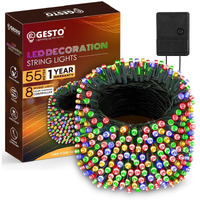 Gesto 55 Meter Multicolor Led Serial String Lights  8 Modes Changing Controller, Waterproof Fairy Lights For Home,Patio,Christmas,Deepawali & Diwali Decoration Lights For Balcony Outdoor  Pack Of 1