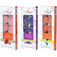 Ampliscent Tealight Candles Aromatherapy Candle Natural Soy Wax For Candle Holder And Gift Set (Pack Of 3, Total 30 Candles) (Floral)