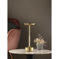 Nyrwana Table Lamp | 2000 Mah Battery | Lamps For Bedroom, Night Lamp For Bedroom & Living Room, 3 Colour Touch Control, Wireless Charging, Diwali Gifts For Family & Friends - Metal (Gold)