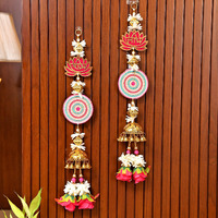 Craftvatika Wall Hanging Latkan Set Of 2 For Decorations, Diwali Decor Items, Diwali Gifts For Family And Friends, Lotus Flower Jhumka Wall Hanging Latkans For Home Decorations