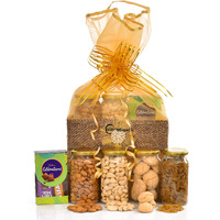Nutri Miracle Diwali Dry Fruits Jar Gift Hamper | Corporate Gift Basket For Employees Included Diwali Greeting Card.