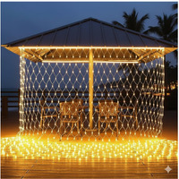 One94Store 192 Led Net Mesh Fairy String Lights, Warm White, 6X6 Ft Decorative Curtain Lights, Low Voltage, Indoor & Outdoor Decoration For Christmas, Wedding, Party & Home (Plastic, Pack Of 1)