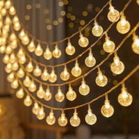 One94Store Crystal Ball String Lights  14 Led, 3 Meter Warm White  Decorative Waterproof Fairy Lights For Indoor/Outdoor, Garden, Diwali, Christmas, Wedding, Party & Festival Decoration Pack Of 1