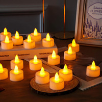 Vervenix Plastic Led Tealight Candles (Pack Of 12), Battery Operated Flameless & Smokeless Decorative Lights For Diwali, Pooja, Christmas, Home & Party Decoration, Warm Yellow Glow