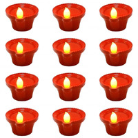 Kmjsa Water Sensor Diya Electric Led Diyas | Diya With Warm Ambient Lights For Home Decor, Christmas New Year, Diwali Festivals Decoration (Pack Of 6, 6)