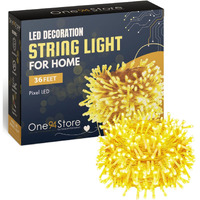 One94Store 36 Ft Warm White Led Pixel String Light | 360 Decorative Serial Lights With Copper Wire For Diwali, Christmas, Wedding & Home Decoration | Energy-Efficient Fairy Light (Pack Of 1)