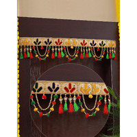Tied Ribbons Torans For Main Door Bandhanwar For Entrance Door Wall Hanging Bandarwal For Festive Home - Diwali Decoration - Diwali Decoration Item For Home Decor (Length 36 Inch, Multicolor)
