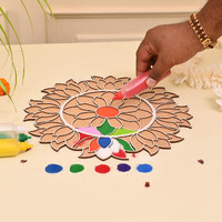 Craftvatika Portable Rangoli Stencil For Decor Rangoli Design For Diwali Decoration Item For Home And Diwali Gifts - 12 Inch Ananta Rangoli Stencils Hall Diwali Festival Item