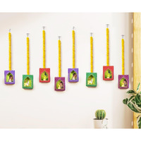 Craftvatika Diwali Decoration Items For Home Decor, 8 Jharokha Wall Hanging Decor Items, Artificial Marigold Garland Flower Strings With Jharokha Candle Holder For Diwali Home Decorations Set Of 8