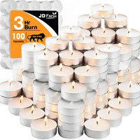 Jd Fresh 100 Pieces Candles For Diwali/Tea Lights Paraffin Smokeless Candles 2-3 Hours Long Burning Time/Festivals & Religious Rituals Unscented For Diwali Decoration/Home/Weddings & Emergencies,White