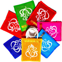 Anumala Unisex Jute Bags With Contrast Ganesh And Kolam Art | Thamboolam And Jute Bags|Wedding And Birthday Return Gifts|Event Gifts Bag|Multicolor (10X8X4) Inches, Shopping Tote