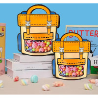 Satyam Kraft 10 Pcs Korean Style Backpack Ziplock Goodie Bags With Handle | Diwali Birthday Return Gifts Party Favor Cookie Gifting,Chocolate & Dry Fruit Packing | Pouches For Kids, Boys&Girls .(Big)