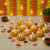 Craftvatika Candles For Diwali Decoration Set Of 12, Soy Wax Candles Festive Decor Item With Laddu Unique Candle Shape Pooja Decoration Items For Home,Festive Diya Gifts Friends Family(Pack Of 12)