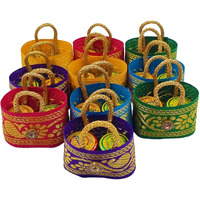 Soul Artisan Thamboolam Kumkum And Haldi/Pasupu/Manjal Powder Return Gift Set (Pack Of 10) Traditional Handmade Small Bag - Tamboolam For Religious Ceremony Pooja And Function | Pack Of 10