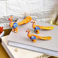 Yalambar Set Of 1 Polyresin Vibrant And Handcrafted/Peacock Decorative Showpiece For/Figurine/Hallways And Office(Yellow)