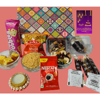 Nutri Miracle Mandala Art Gift Box Hamper For Diwali | Corporate Gift Hamper With Diya Including Greeting Card | Multiple Items For Gifting