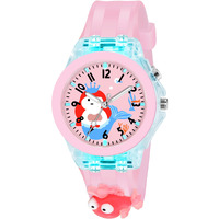 Acnos Pink 3D Fish Cartoon Kids Watch Multicolor Led Lights Unbreakable Silicone Strap Perfect Birthday Diwali Gift For Boys Girls (3-13 Years)