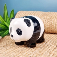 Satyam Kraft 1 Piece Cute Panda Polyresin Piggy Bank | Coin Box Gullak For Kids & Adults, Home Decor | Money Saving Coin Holder Showpiece | Gift For Him/Her On Birthday, Festivals, Diwali Return Gift