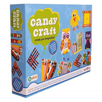 Bkdt Marketing Candy Craft With Candy Sticks, Buttons, Pipe Cleaners, Paper Sheets, Sequins | Indoor Game For Kids|Diy Craft Kit | Wood | Wood Crafting Kit For Kids Craft Kit,Art-Festival Gifts,Diwali Gift